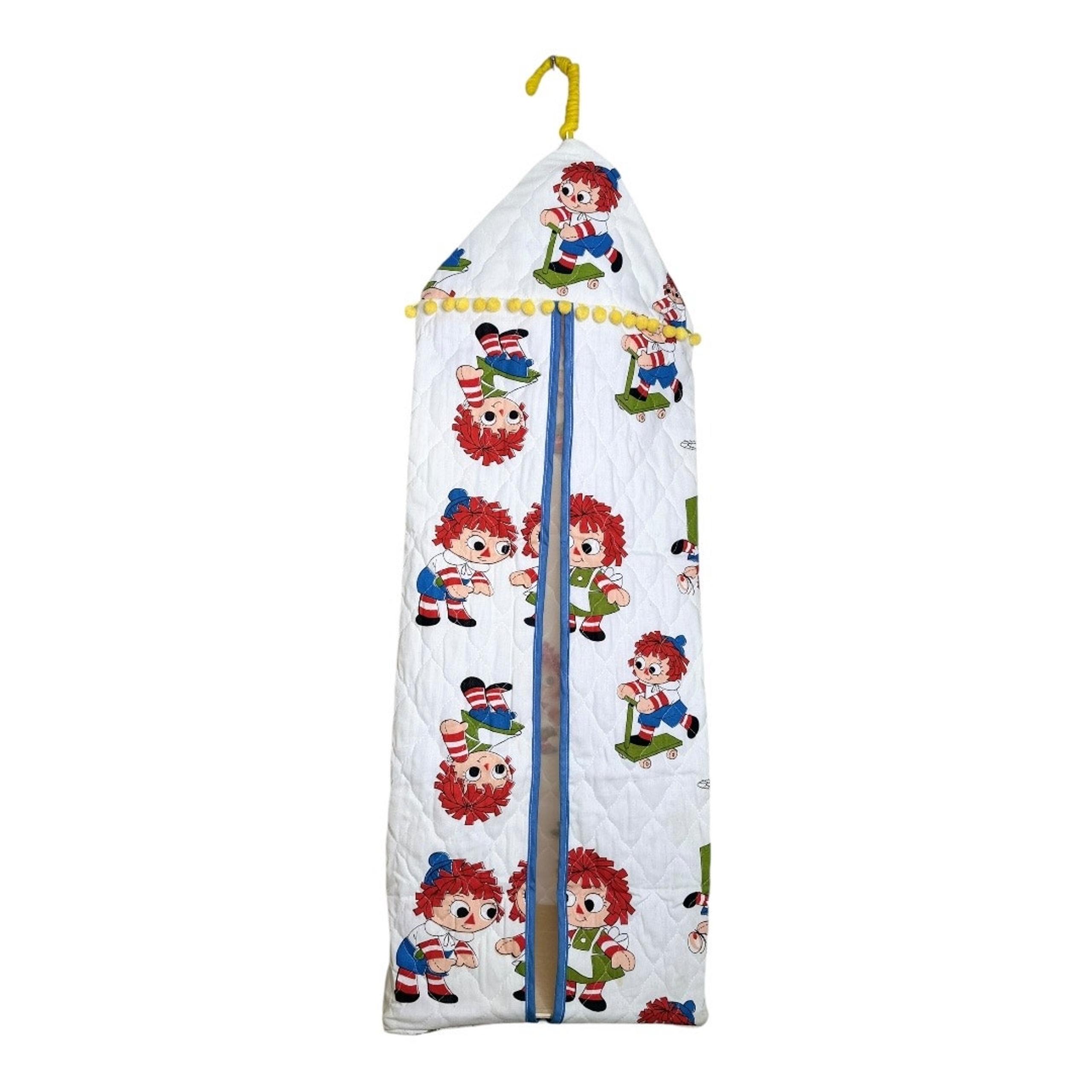 Vintage Raggedy Anne and Andy Diaper Stacker Organizer Nursery  -Rare Find!!