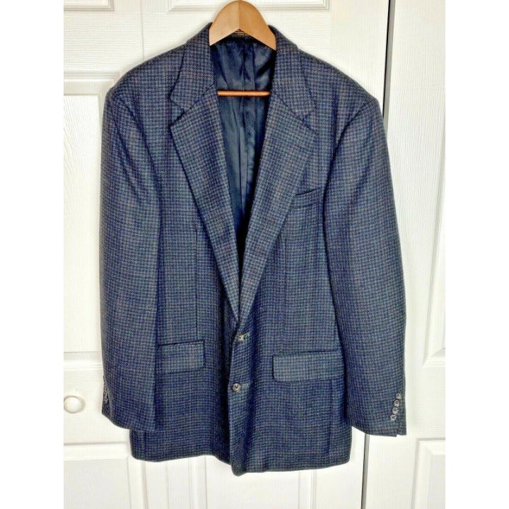 Vintage Oscar de la Renta Charcoal Wool Men’s 2 Button Sport Coat 42L