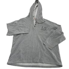Levis Hoodie Womens Medium Large Grey Henley Pullover Knit Sweater Vintage