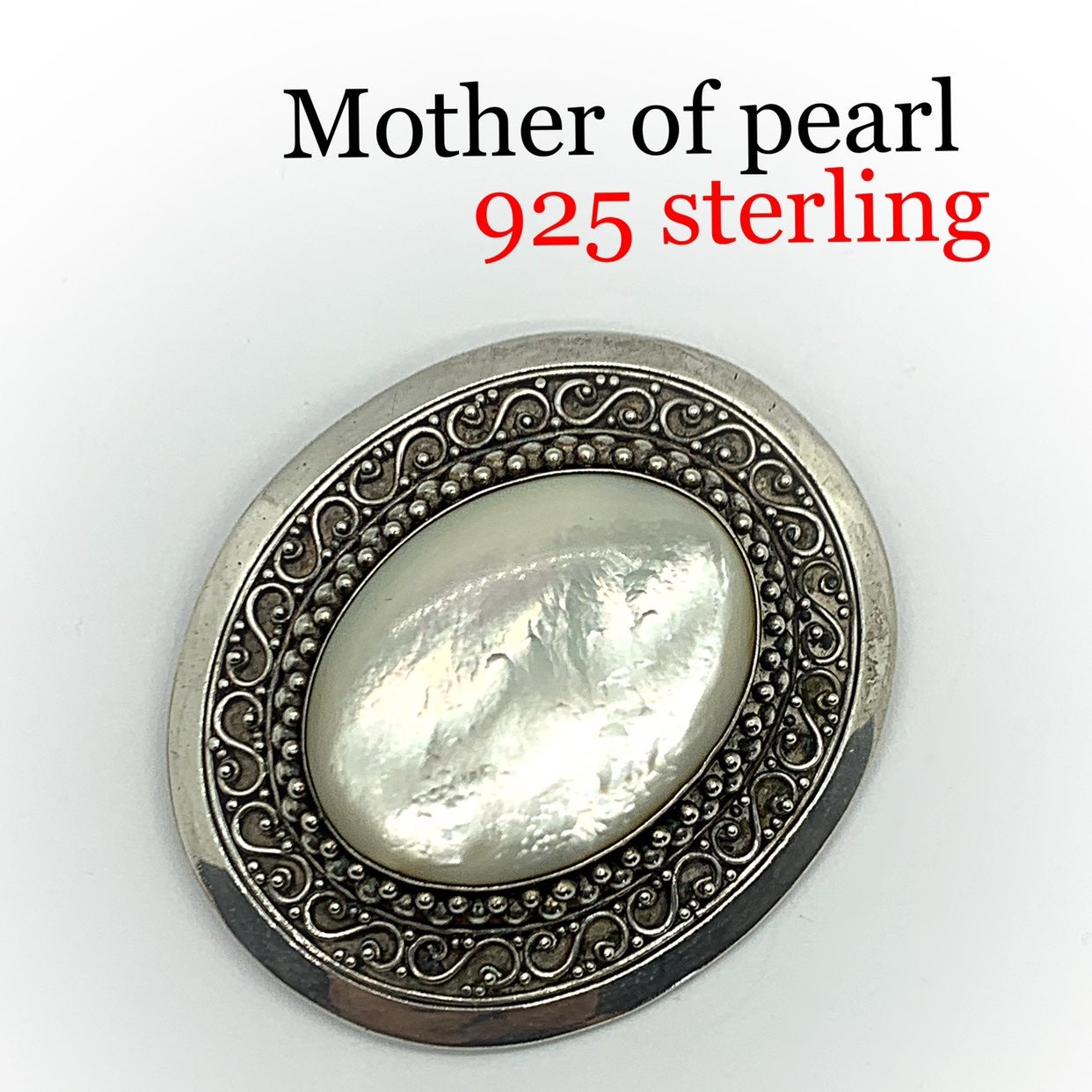 Sterling Bali mother of pearl pendant