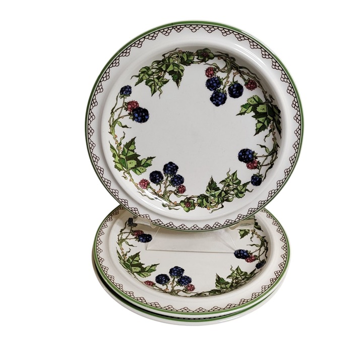 3 Vtg 1980s Goebel Brombeere Blackberry Salad Plates 7.5