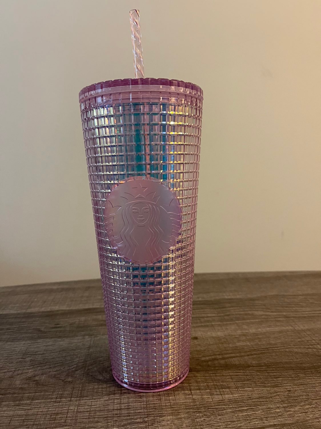 Starbucks pink grid tumbler