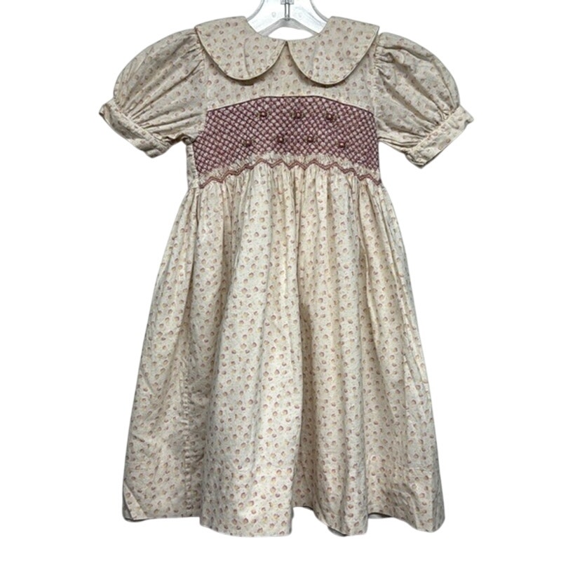 Girl's Vintage Strasburg Cream Pink Summer Spring Easter Dress Size 4