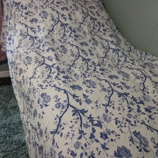 Laura Ashley Elise Twin Size Blue And White Asian Floral Comforter