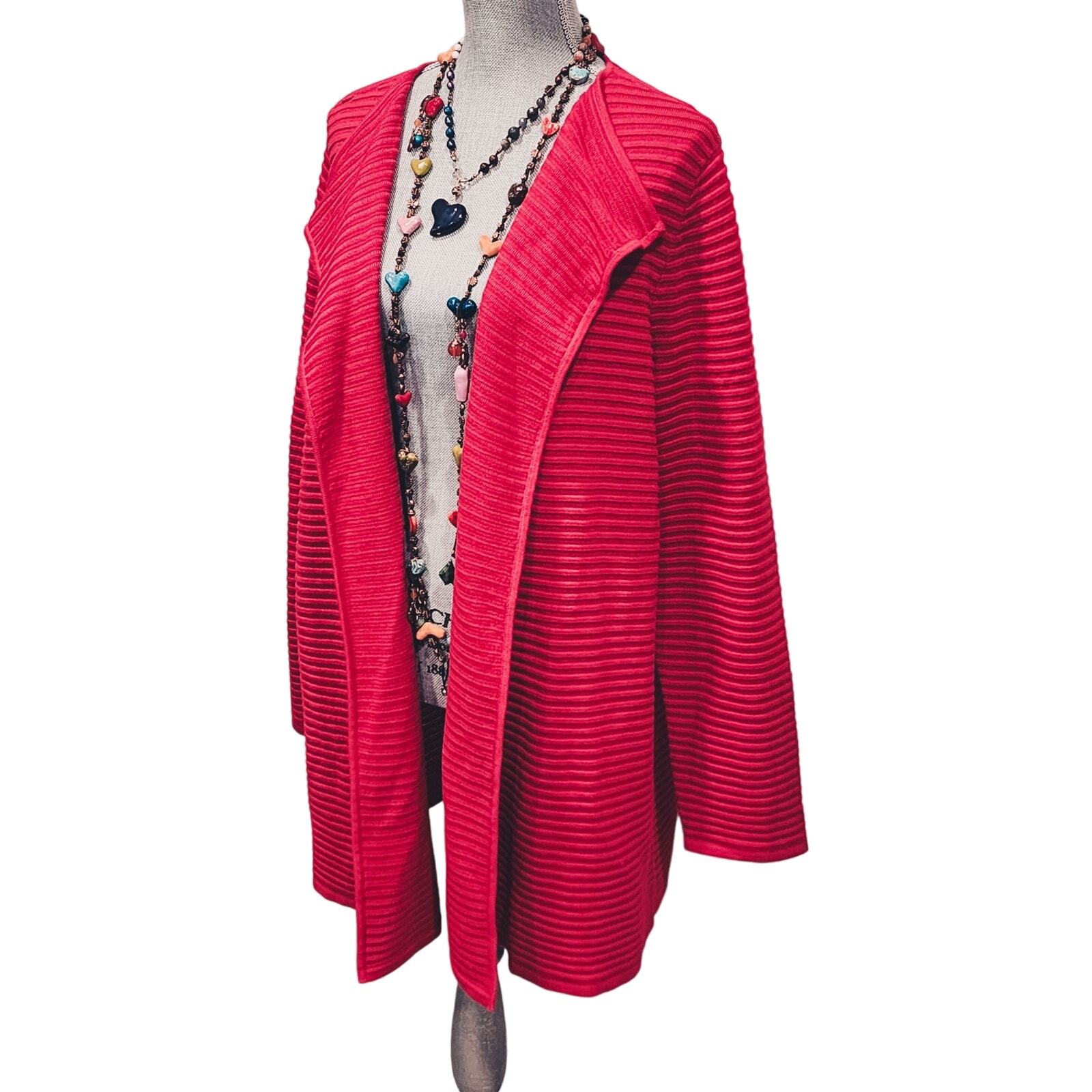 NWT Talbots Plus size Cardigan Sweater 2X Hot Pink 3/4 Length Office Siren