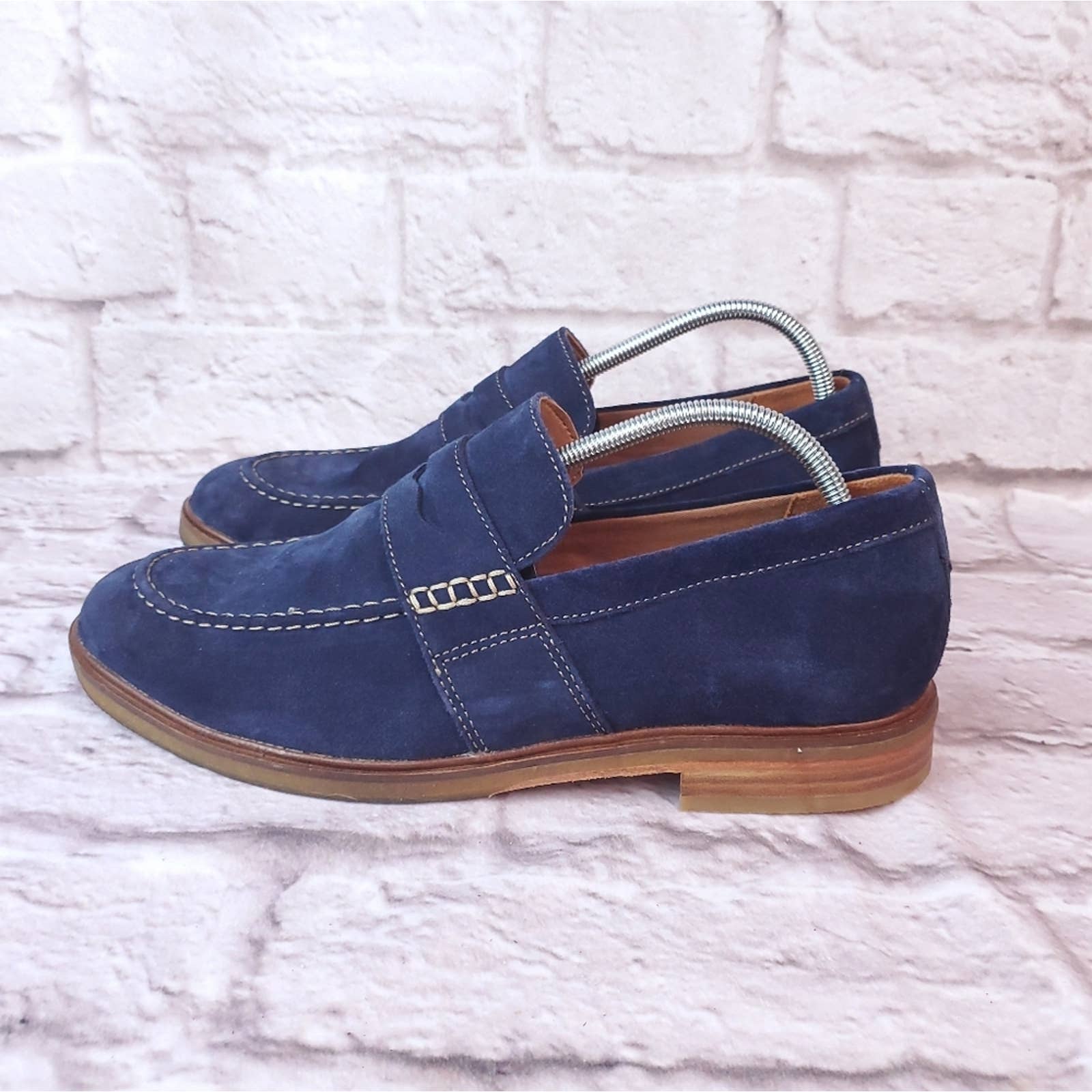 Clarks Clarkdale penny loafers men's 11 blue suede