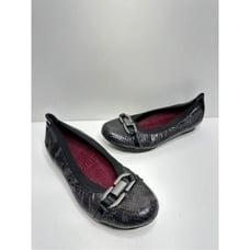 Munro Shoes Womens Size 6.5 Ivy II Black Snake Slip On Flats
