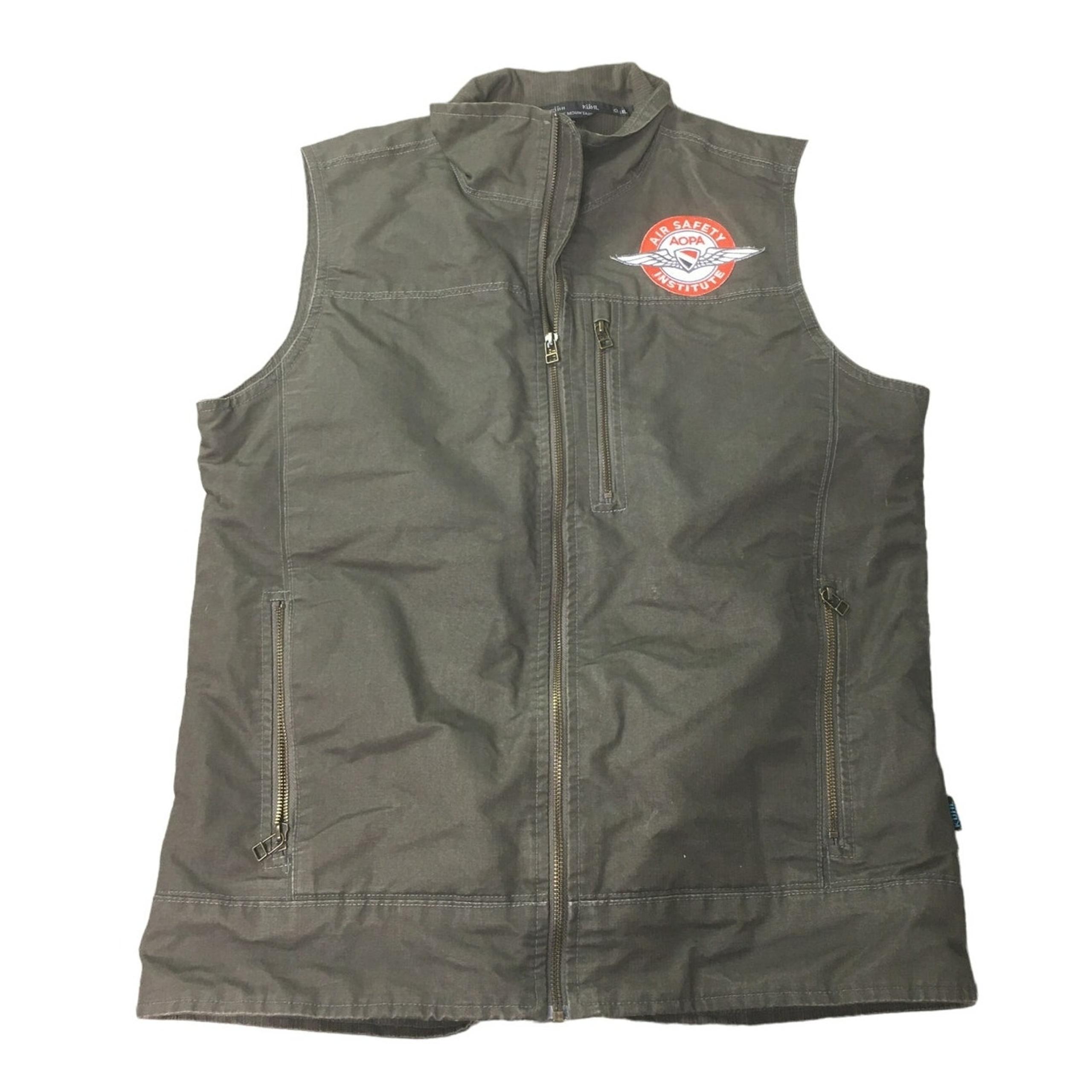 KUHL AOPA Air Safety Institute Men Zip Vest Jacket Outdoor Dark Green Large
