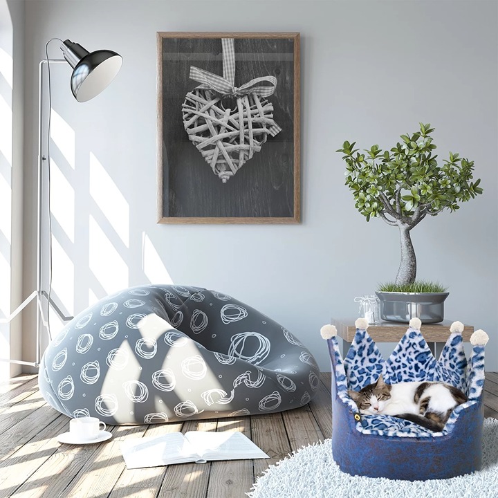 Crown Cat Dog Pet Bed da4