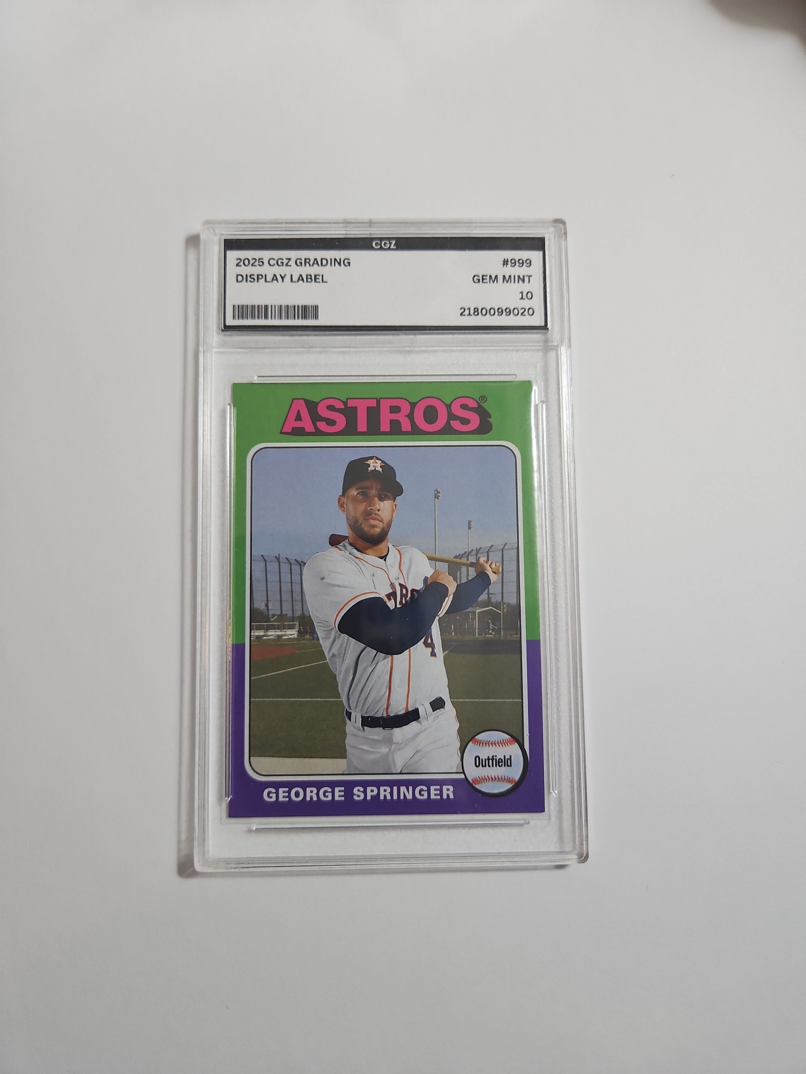 George Springer 2019 Topps Archives 1975 Signature Omission Parallel CGZ 10