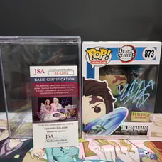 Demon slayer tanjiro kamado funko 873 signed by Zach Aguilar