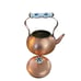 Small Copper Metal Ware Kettle Blue & White Ceramic Handle