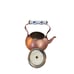 Small Copper Metal Ware Kettle Blue & White Ceramic Handle