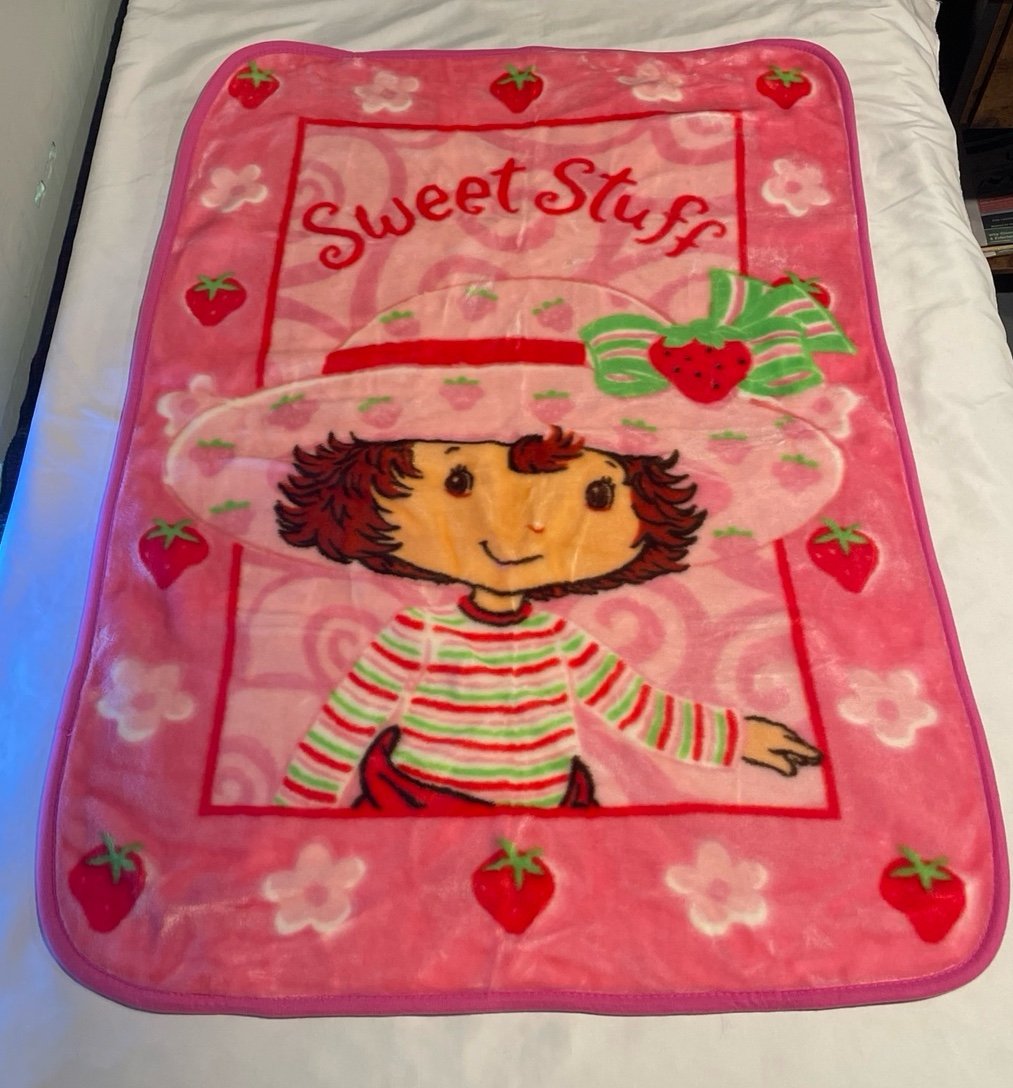 Vintage 2005 Strawberry Shortcake Fleece Blanket NWOT Toddler