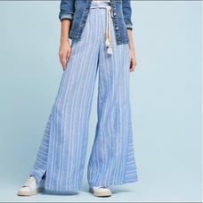 Anthropologie Linen Wide Leg Pants