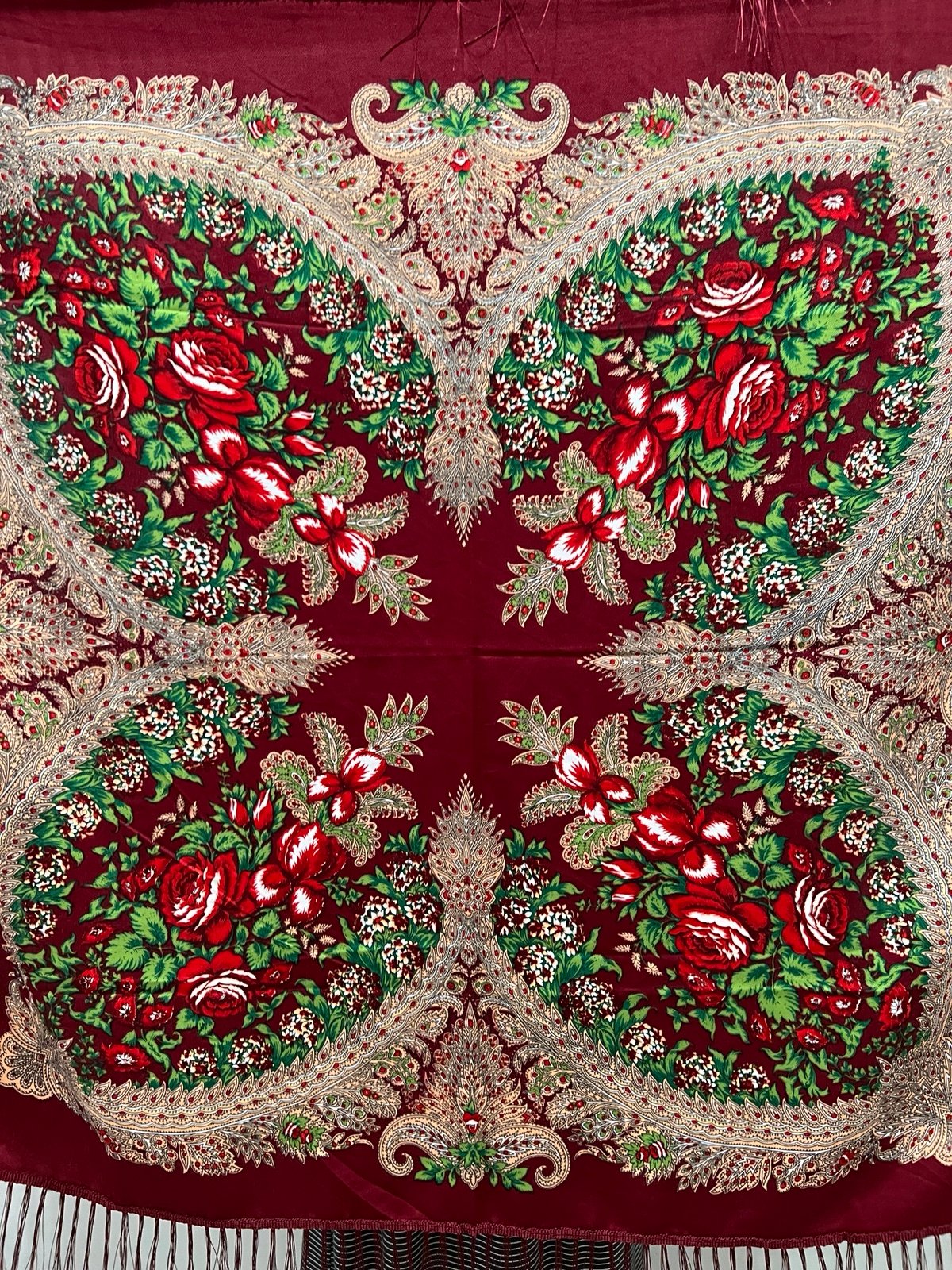 Beautiful burgundy square scarf !
