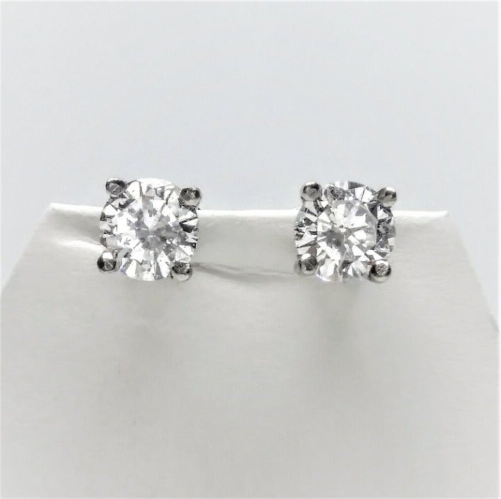 0.50 CTW 14k White Gold Diamond Stud Ear