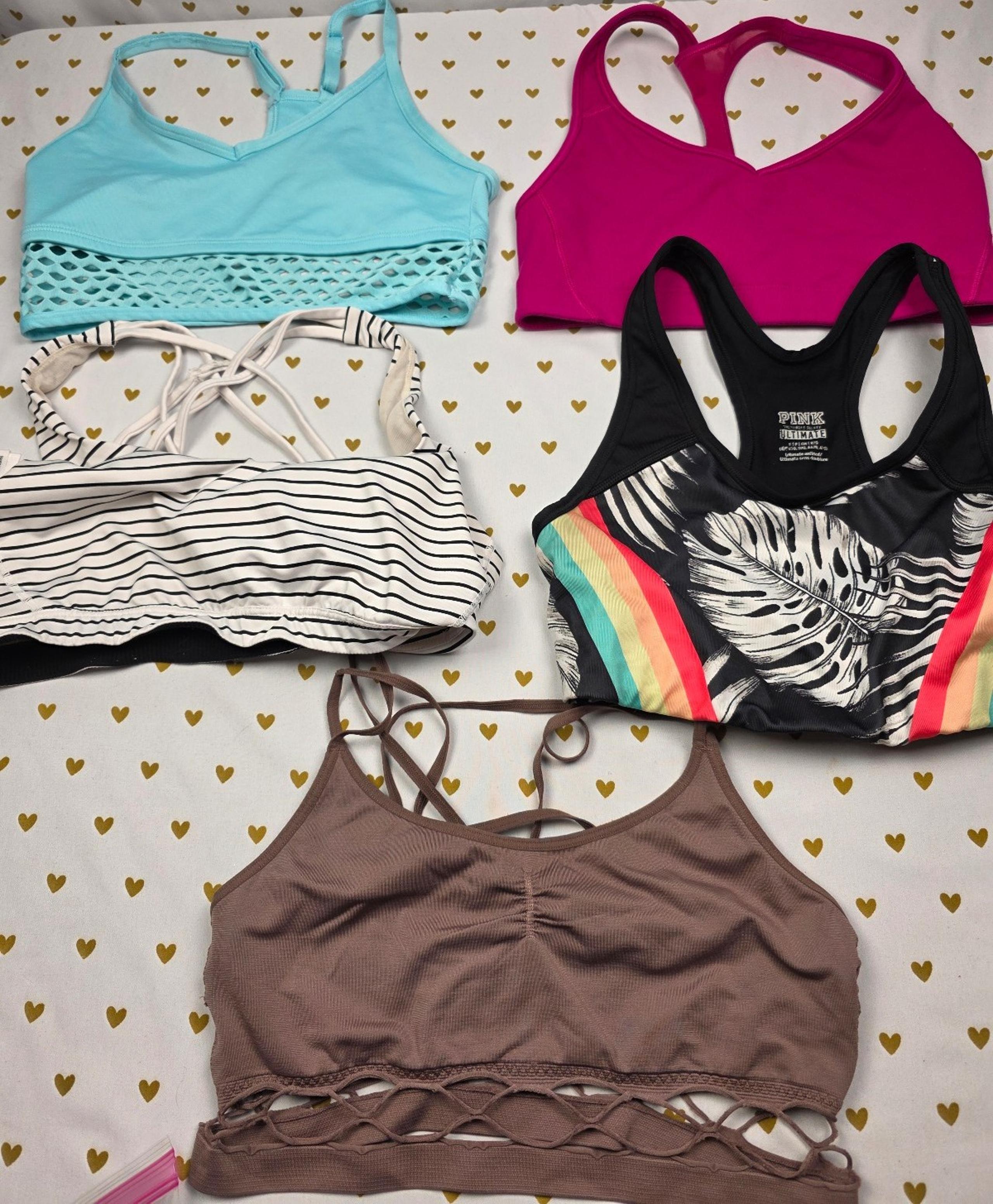 Victorias secret pink lot of 5 small sports Bras active tanks