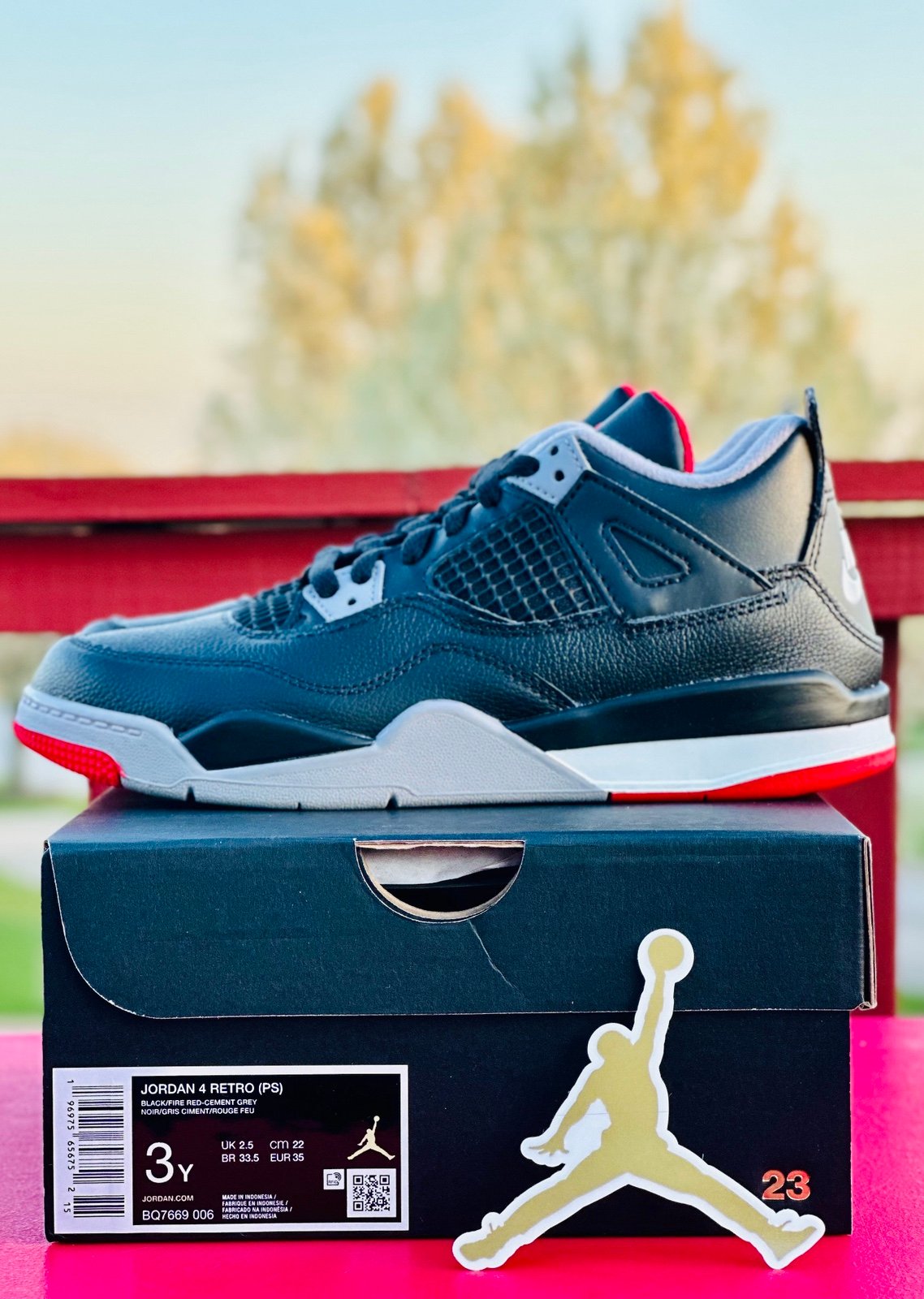 Nike Air Jordan 4 Bred Reimagined PS Size 3Y Zoom Cement Chicago Low High 1 3 11