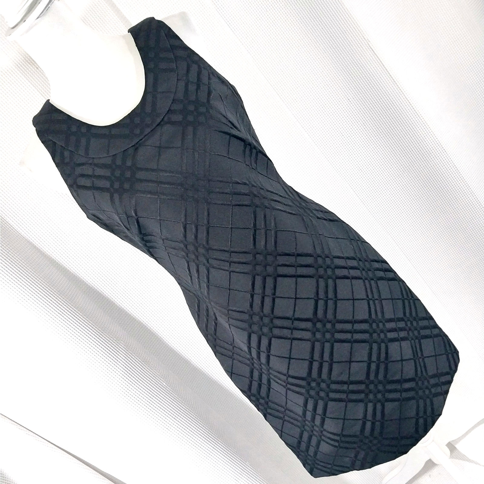 NWOT! JONES NEW YORK! LUXE BLACK ON BLACK PLAID BROCADE SHELL, DRESS! SZ 4