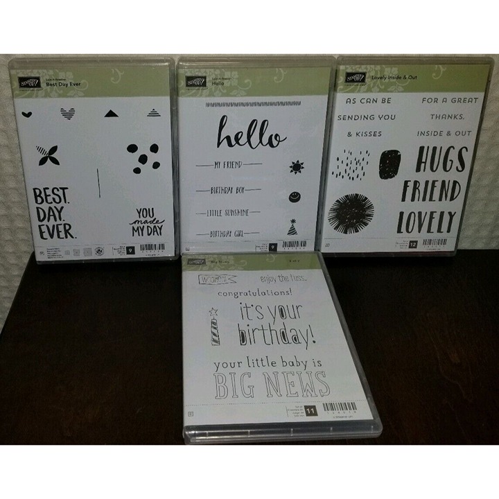 Stampin' Up! LOVELY INSIDE & OUT, Big News, Best Day Ever, Hello - 4 Stamp Sets!