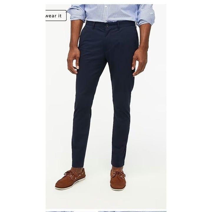 J.Crew Mens 80 Skinny Fit Chino Pant in Navy 32X34 AN792