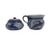 Gres de la Roche Blue Deer Salt Glazed 3 Piece Stoneware Sugar and Creamer Set
