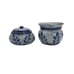 Gres de la Roche Blue Deer Salt Glazed 3 Piece Stoneware Sugar and Creamer Set