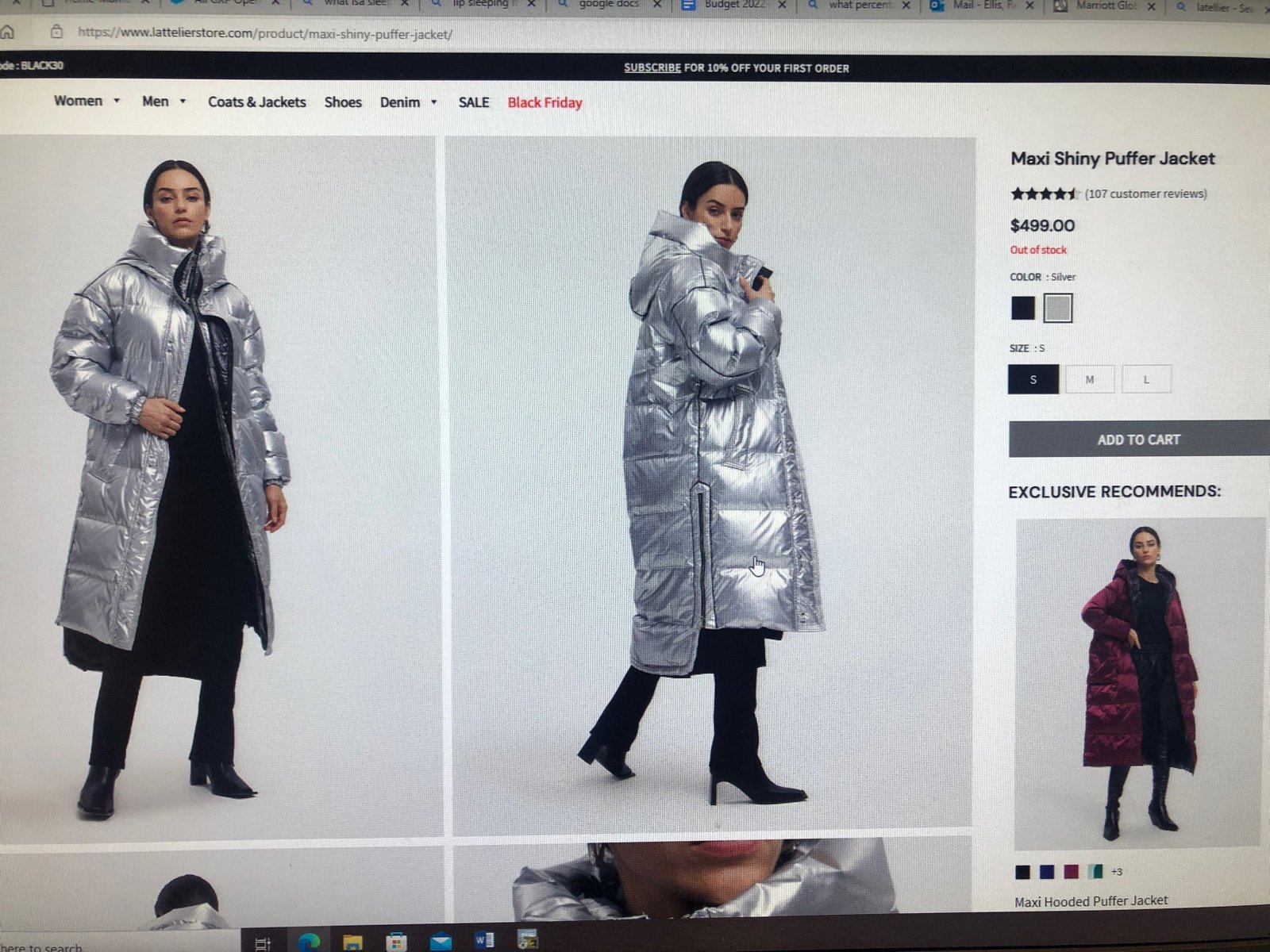 Lattelier Maxi Shiny Puffer Jacket