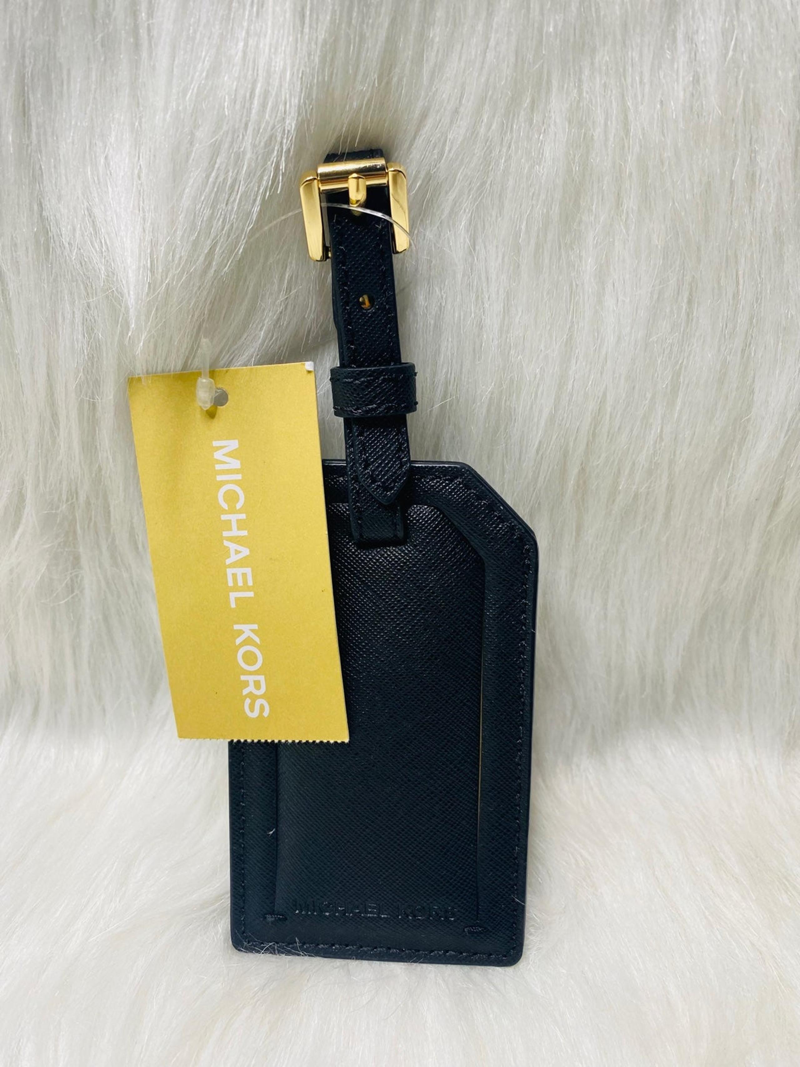 Michael Kors Leather Luggage Tag Black