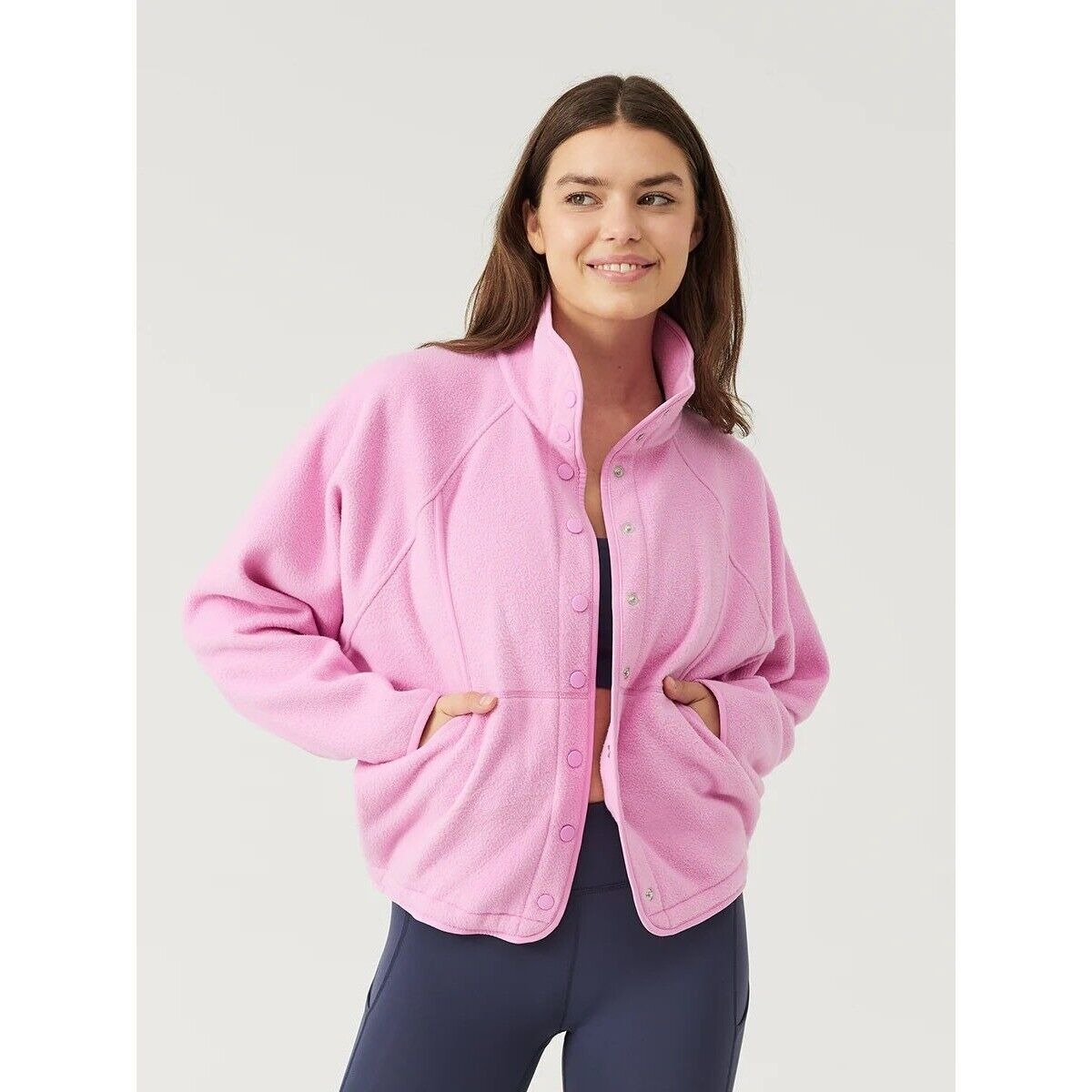 OUTDOOR VOICES Recfleece Snap Jacket In Pink Women's Small / L1