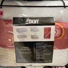 8 pc DKNY White comforter set !