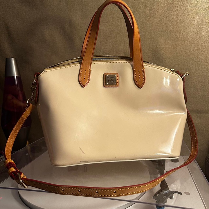 Red White and Blue patent leather Dooney & Bourke handbag