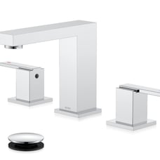 Polished Chrome Widespread 8 2 Handle Bathroom Faucet w/Pop-up Drain