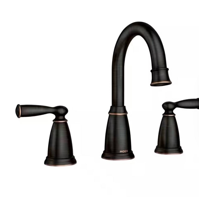 Banbury 8 in. Widespread Double Handle High-Arc Bathroom Faucet in Mediterranean