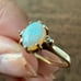 Vintage 10k Solid Gold Australian Opal & Diamond Ring