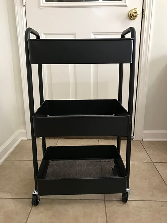 3-Tier Rolling Metal Storage Organizer, Mobile Utility Cart with Wheels - NEW!