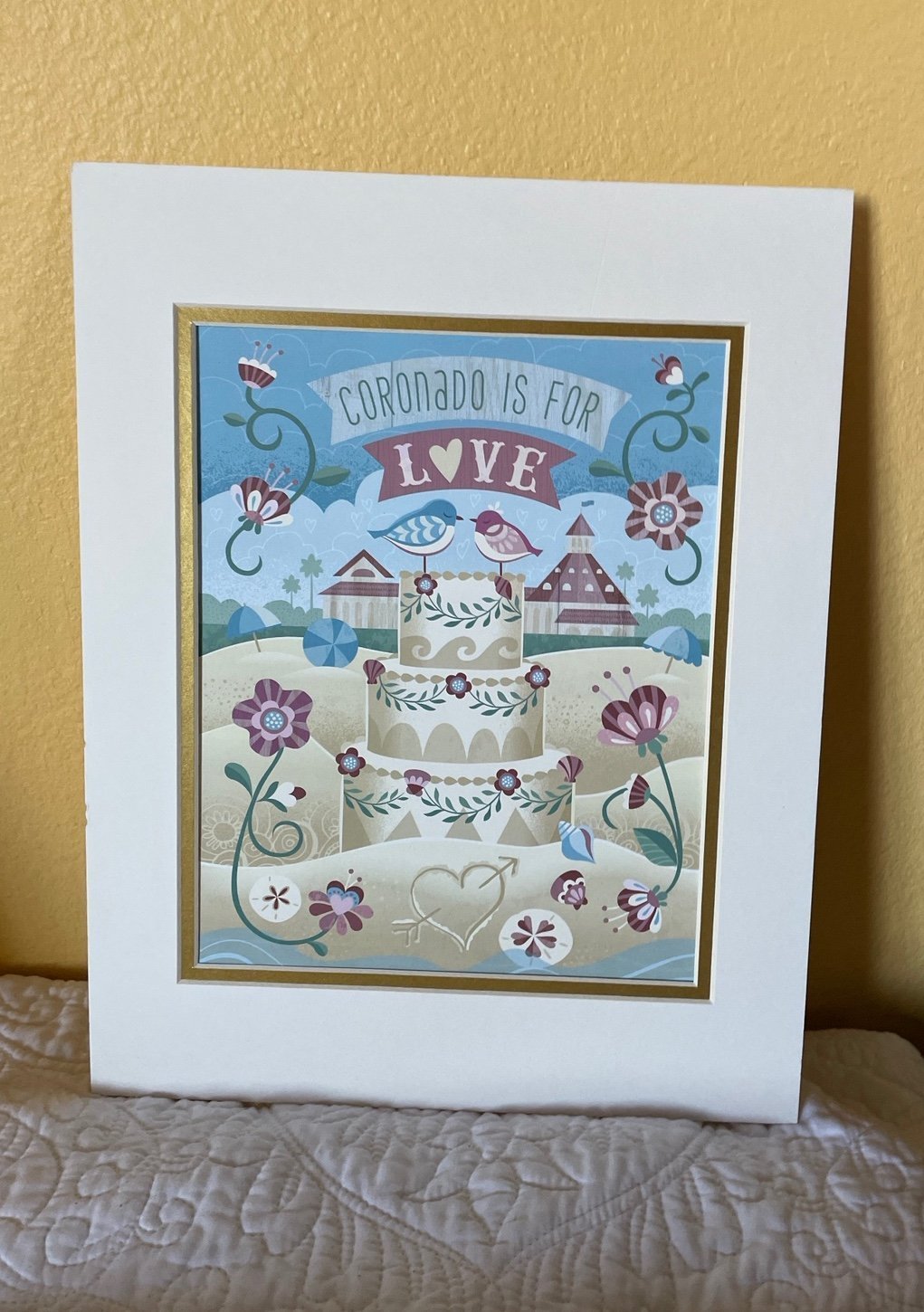 New wedding cake sandcastle Jeff Granito art print hotel Del Coronado gift matt