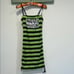 Unreleased Marilyn Manson/Dolls Kill Green Black Striped mini Dress medium new