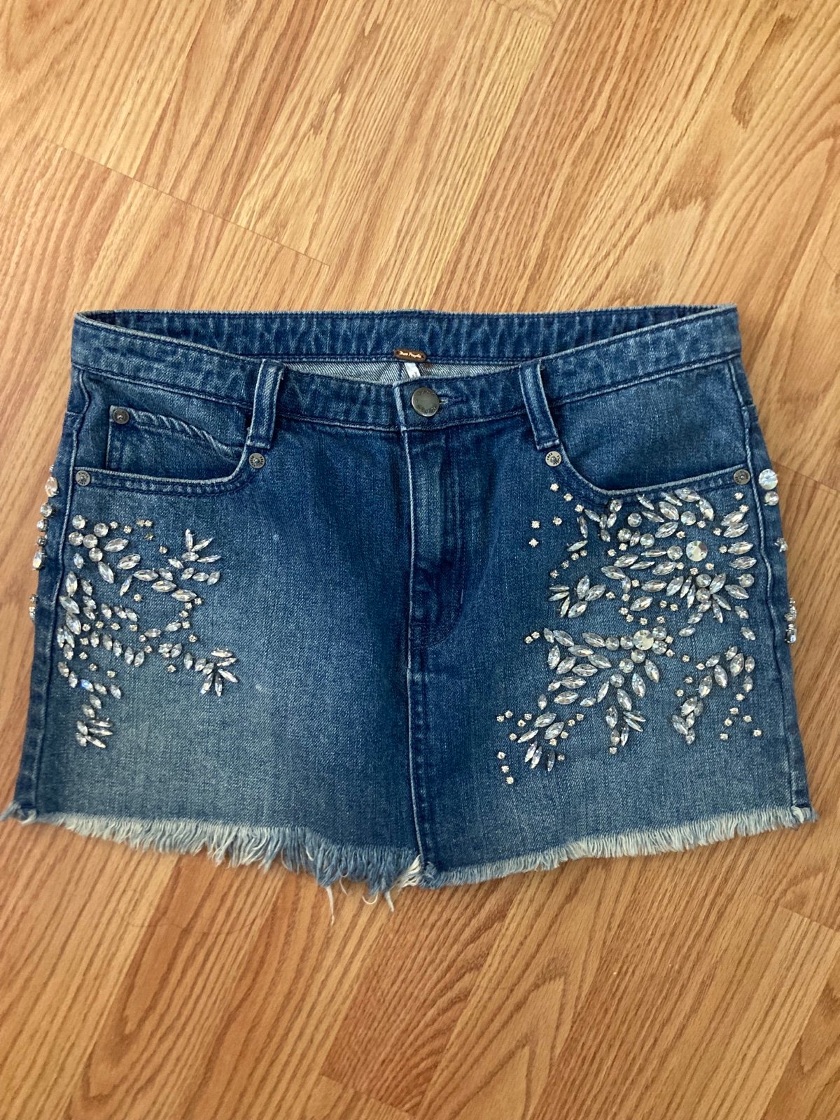 Free People Mini Denim Skirt