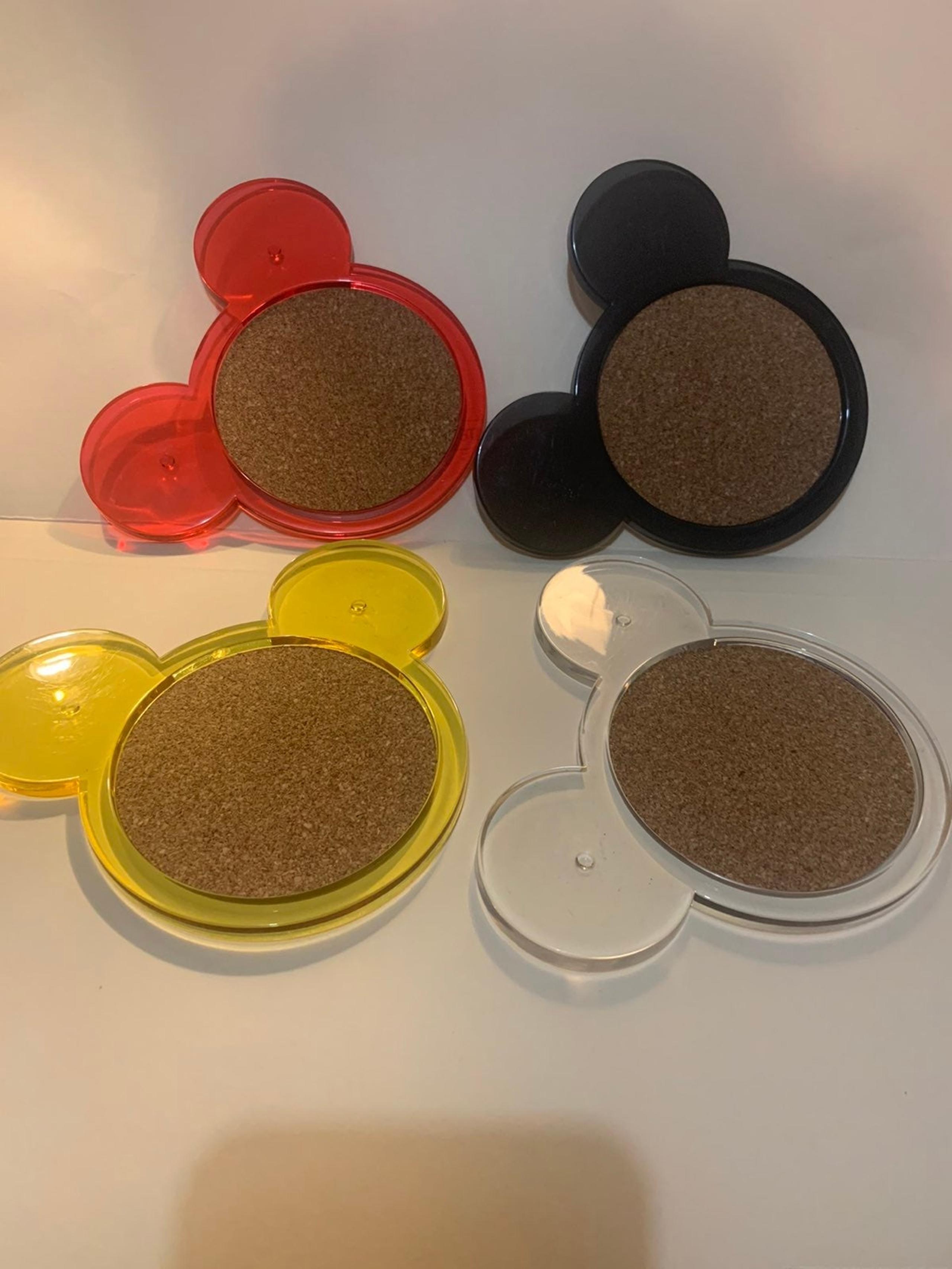 Retro coaster set of 4 colorful icon mickey mouse - Disney