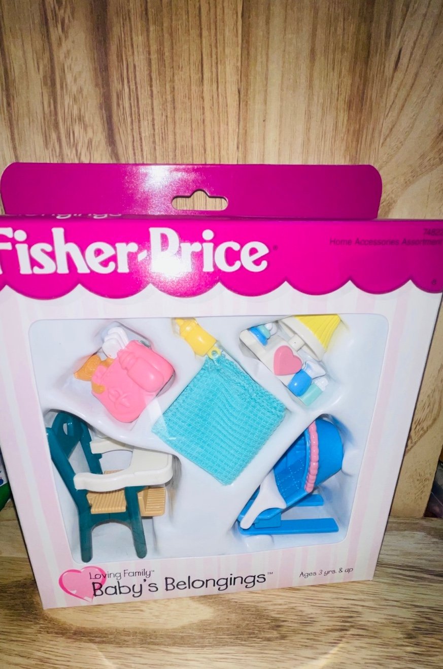 Fisher-Price loving family dollhouse baby’s belongings NEW NIB VTG