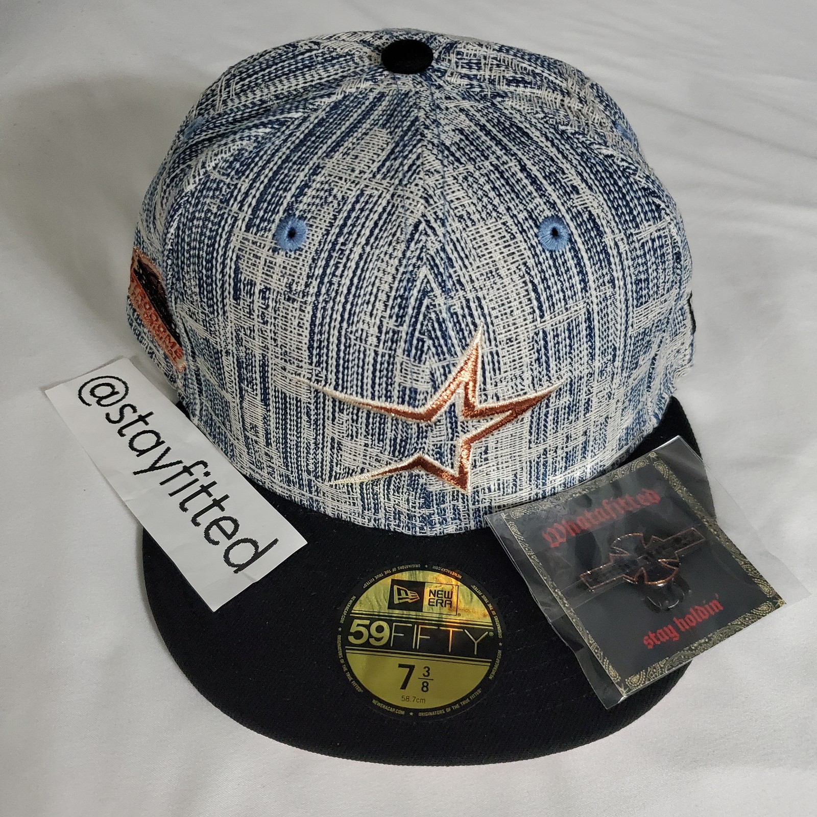 Houston Astros Fitted 7 3/8 Denim Pink UV New Era 59Fifty