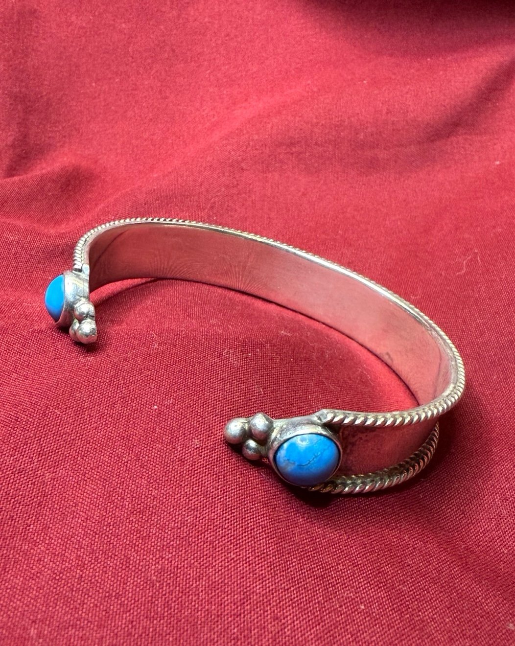Sterling Silver & Turquoise Mexico Cuff Bracelet