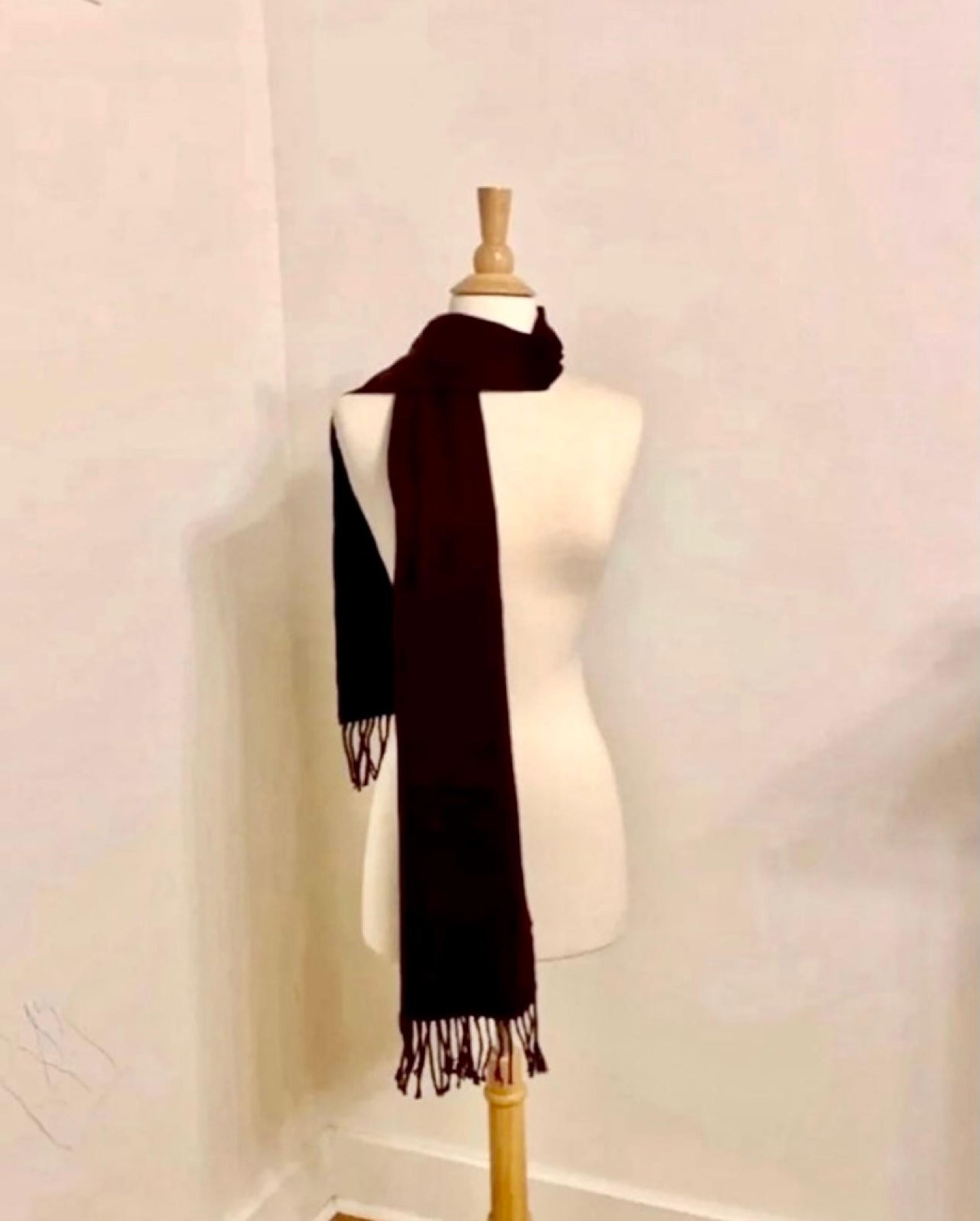 Calvin Klein Fringe Plum Scarf