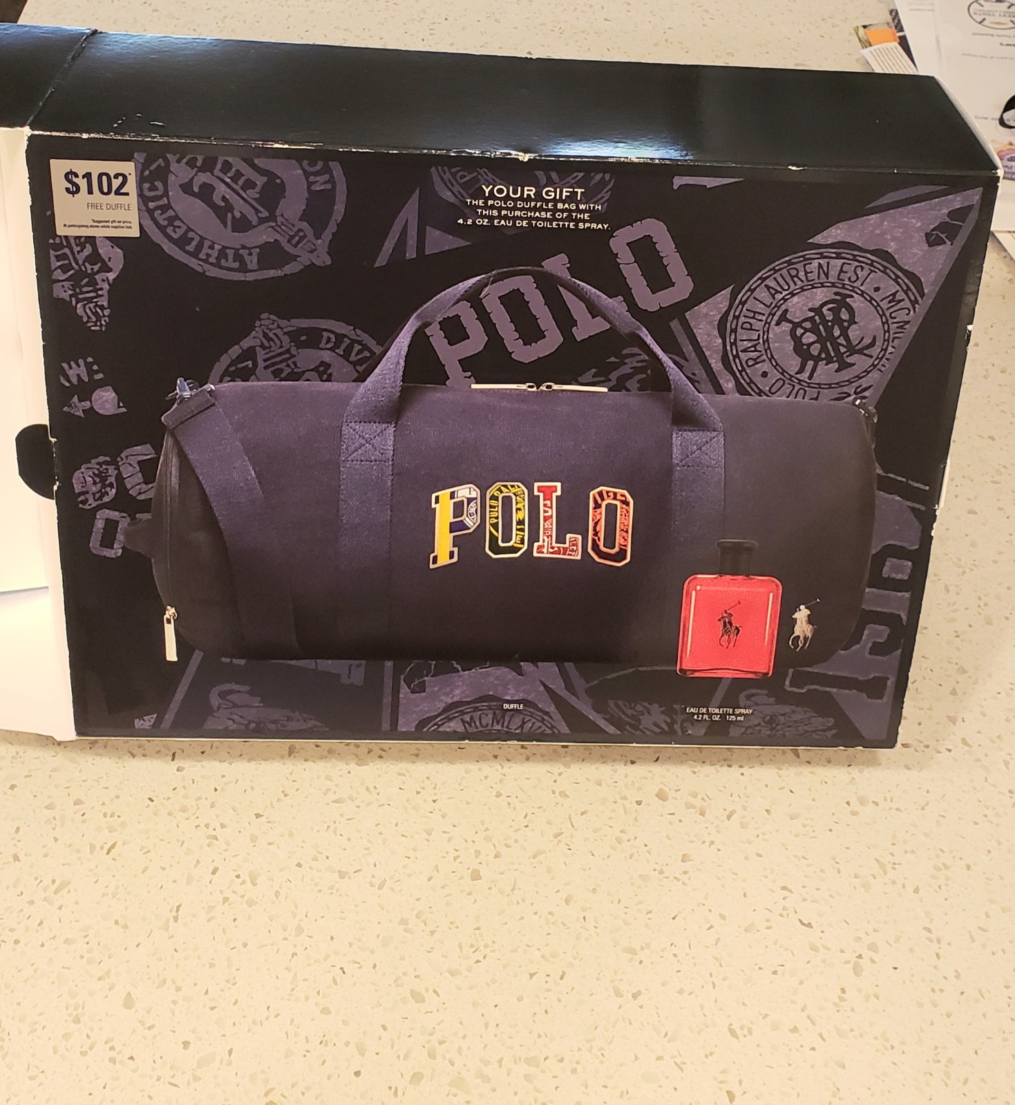 'NEW' Ralph Lauren Polo Red Cologne PLUS Collegiate Duffle Bag