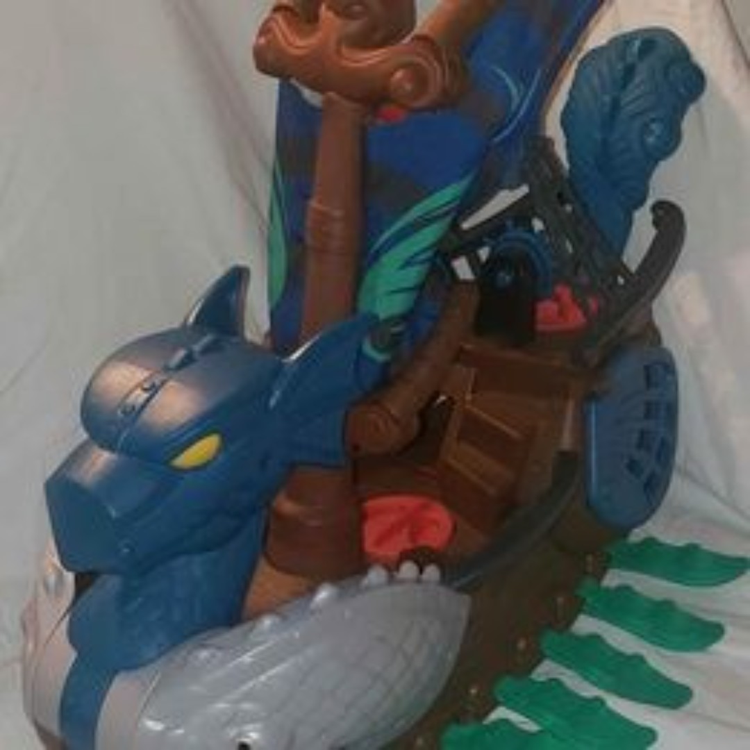 Fisher Price Imaginext DRAGON SERPENT Rolling Pirate Viking Ship Boat 2 Figures