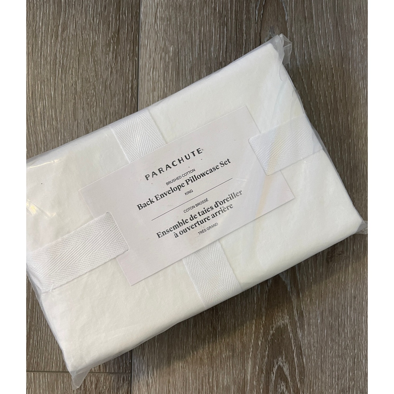 New Parachute Home King Brushed Cotton Back Envelope Pillow Cases White