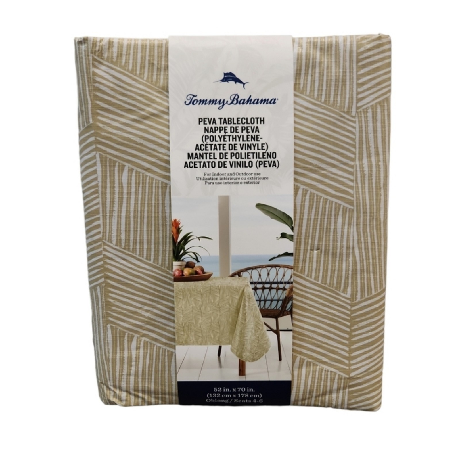 Tommy Bahama Peva Tablecloth Indoor/Outdoor 52 x 70 Oblong