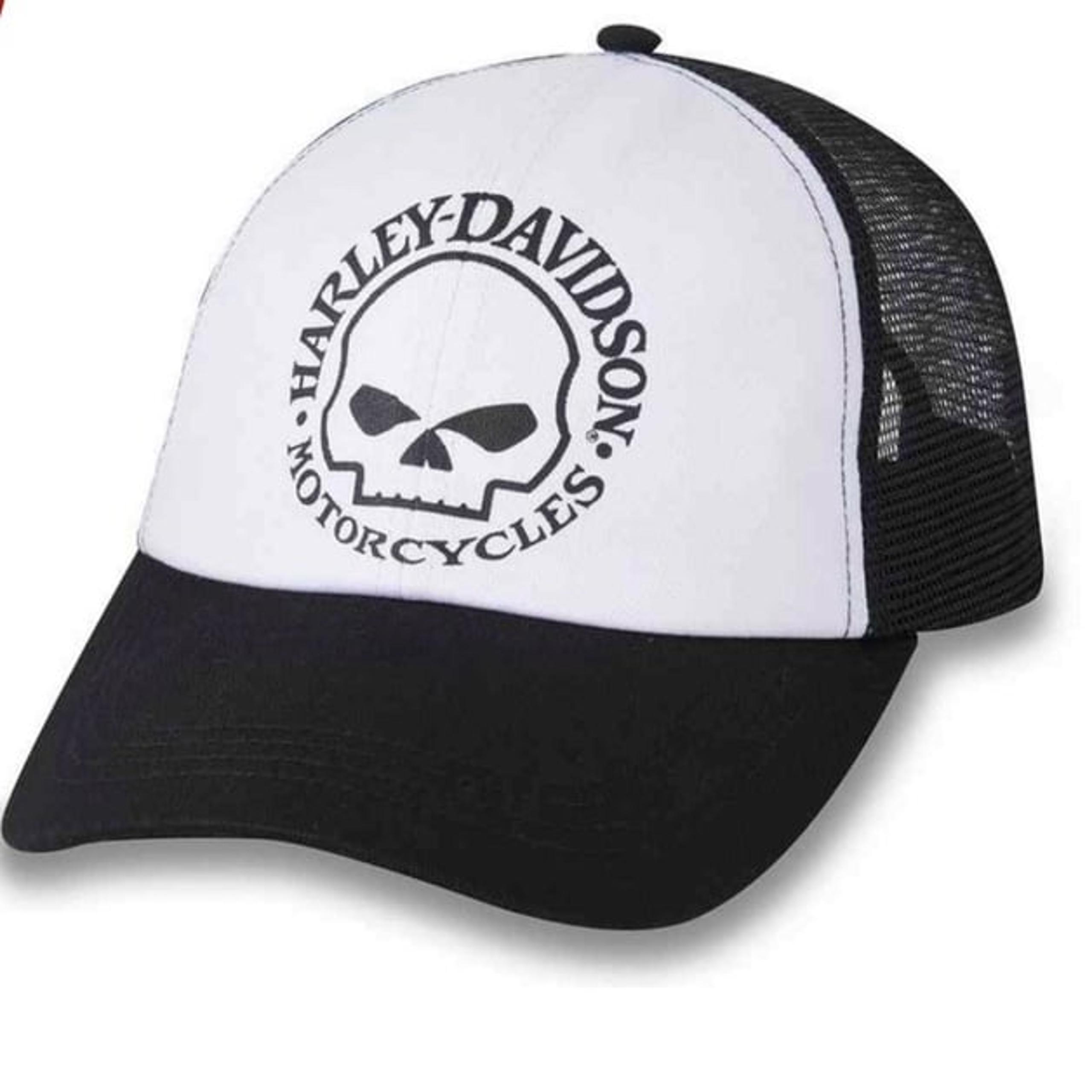 Harley-Davidson OS Hat Willie G Skull Trucker Cap Snap Back Colorblocked NWT